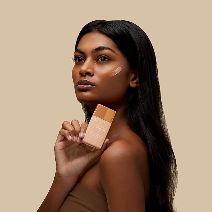 Sigma Beauty Skin Perfector – Hydrating Skin Tint Foundation for Lightweight, Buildable Coverage, With Hyaluronic Acid, Niacinamide Serum, and More (5 Dark Golden Tint, 1.12oz)-VivaGrace Women