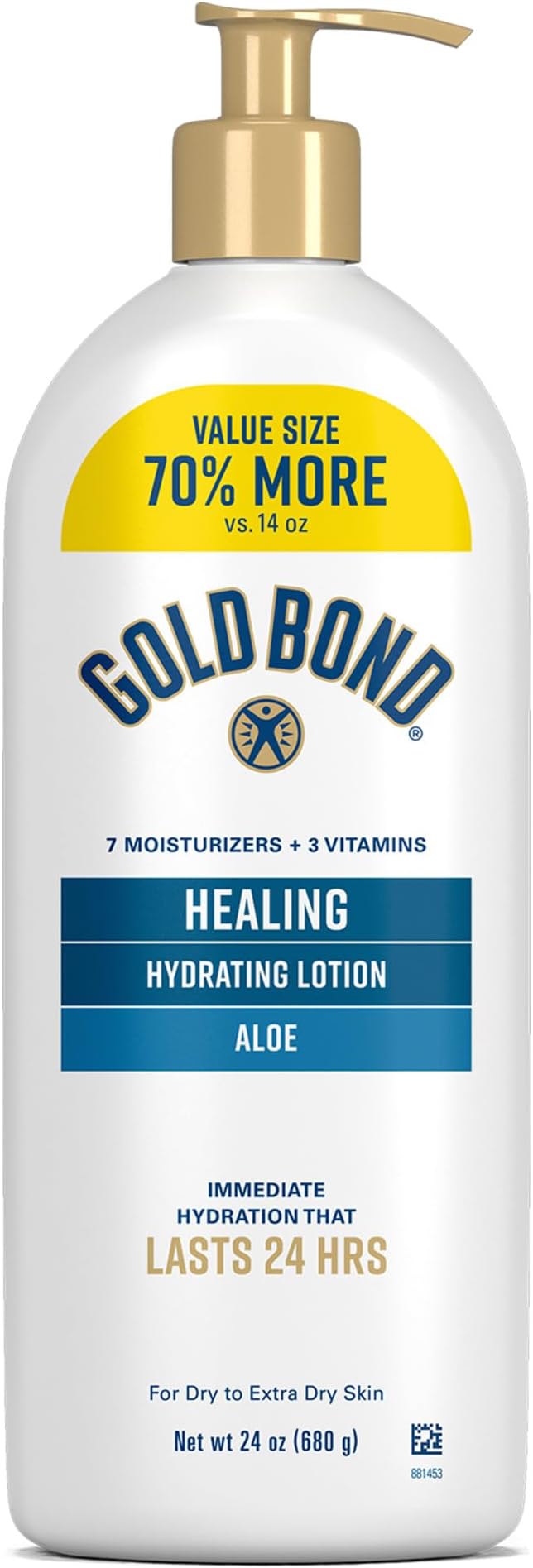 Gold Bond Healing Hydrating Lotion with Aloe Moisturizes, Heals & Smooths Dry Skin, Delivers Immediate 24-Hour Hydration, Value Size, 24 oz.-VivaGrace Women