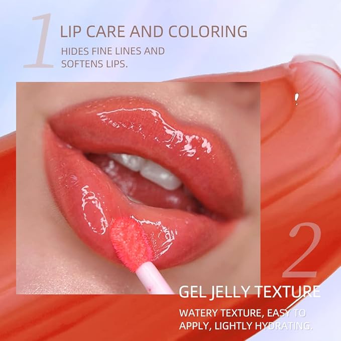 Plumping Lip Oil,Tinted for Lip Care Moisturizing lip oil,Long Lasting Nourishing Non-sticky (#1)-VivaGrace Women