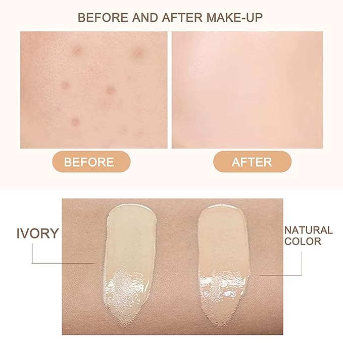 2pcs Skin Tone Adjusting CC Cream SPF 50, New Cosmetics CC Cream, Pre-makeup Primer Moisturizing Skin Concealer Brightening Skin Tone(Natural Color)-VivaGrace Women