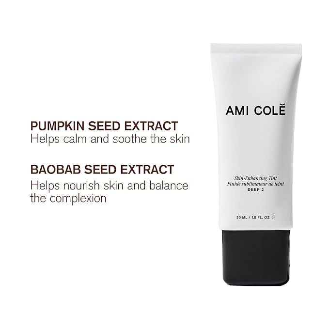 AMI COLÉ Skin-Enhancing Tinted Moisturizer (Rich 1), tinted moisturizer for face, bb cream, skin tint, face makeup-VivaGrace Women