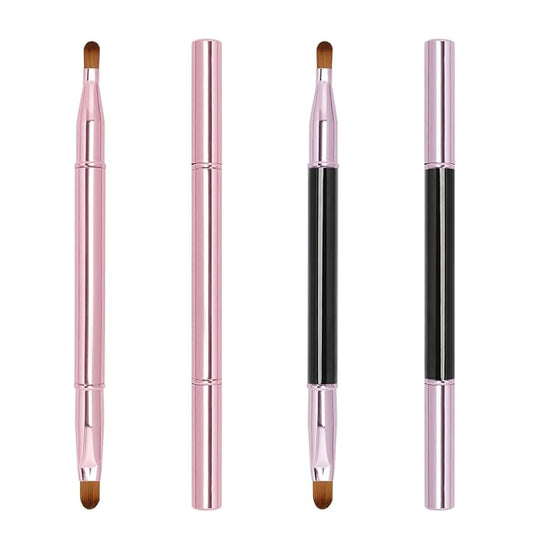 Unaone 2 Pack Lip Brush for Lipstick, Dual-Ended Lip Makeup Brush with Lid, Lipstick Brush for Lip Gloss-VivaGrace Women