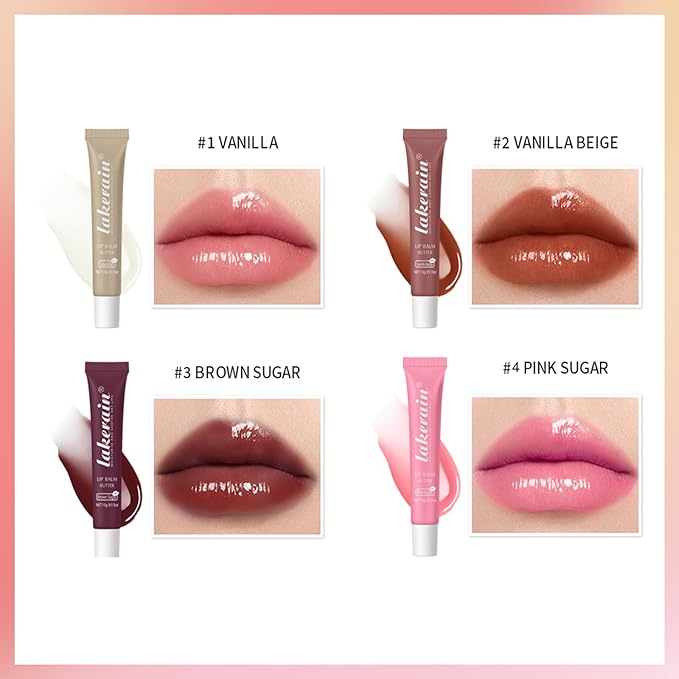 Hydrating Lip Gloss, High Shine Glass Finish Plumping Lip Gloss Moisturizing Lip Oil Shiny Jelly Liquid Lipstick Therapy Lip Moisturizer (4 Colors Set)-VivaGrace Women