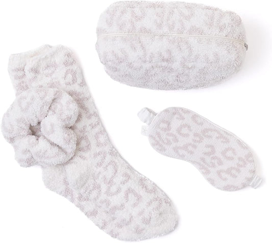 Barefoot Dreams In The Wild Eye Mask, Scrunchie, Socks Set Cream/Stone One Size-VivaGrace Women