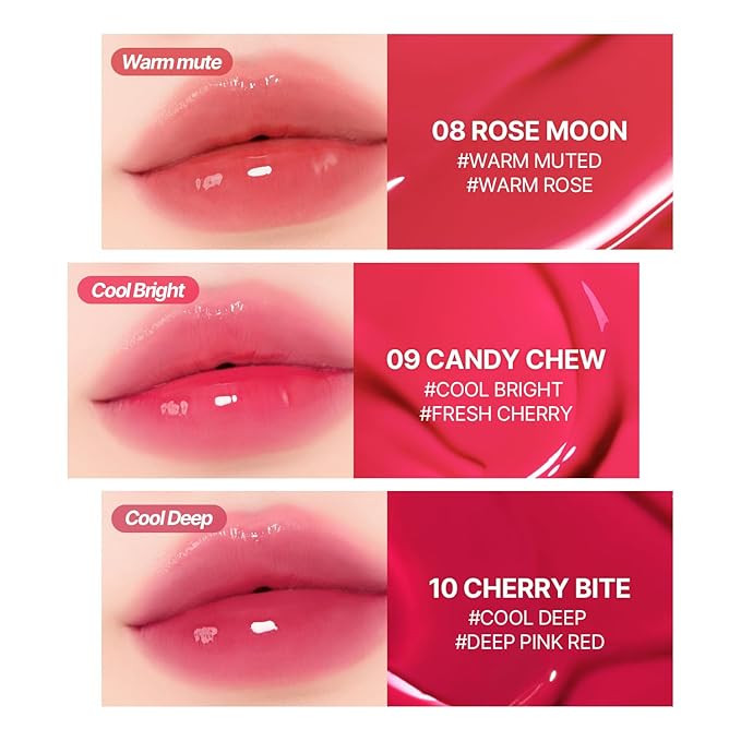 2aN Glaze Bouncing Tint – Lightweight, Moisturizing Lip Tint with High-Shine Finish, Smooth, Light Plumping, Comfortable Wear, Korean Makeup (Cherry Bite, 0.16 oz)-VivaGrace Women