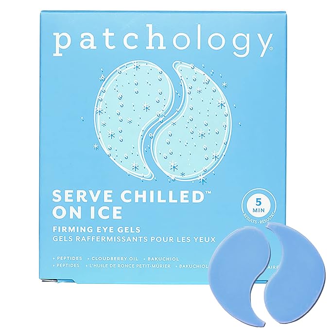 Patchology Iced Cooling Under Eye Mask Patches with Peptides, Cloudberry Oil and Bakuchiol. Cool eye gels to firm skin and soothe, reduce fine lines and under eye bags 5 Pair-VivaGrace Women