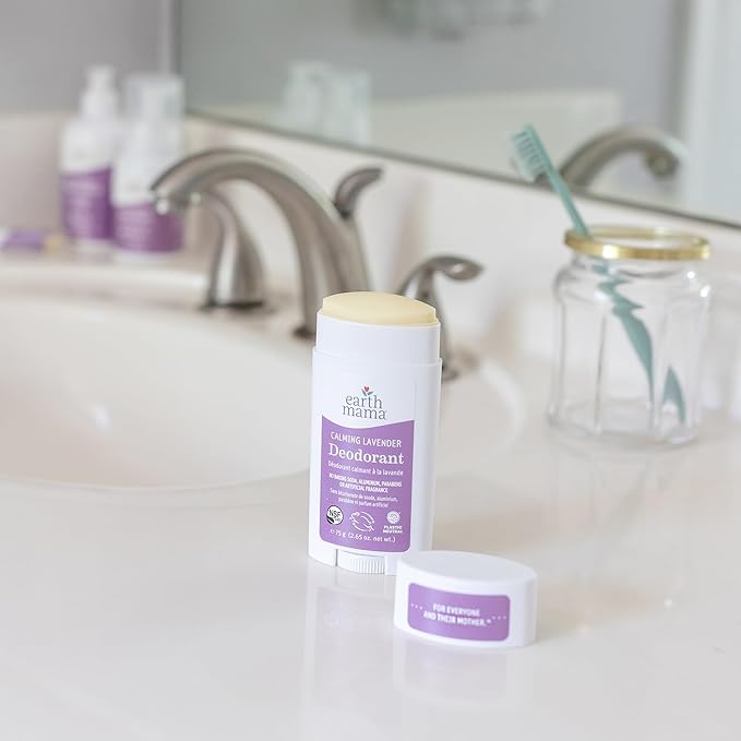 Earth Mama Calming Lavender Deodorant | Safe for Sensitive Skin, Pregnancy and Breastfeeding, Contains Organic Lavender, Calendula and Coconut Oil, No Baking Soda or Aluminum, 2.65-Ounce-VivaGrace Women