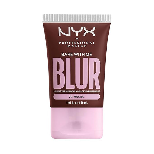 NYX PROFESSIONAL MAKEUP Bare With Me Blur Skin Tint Foundation Make Up with Matcha, Glycerin & Niacinamide - Mocha-VivaGrace Women