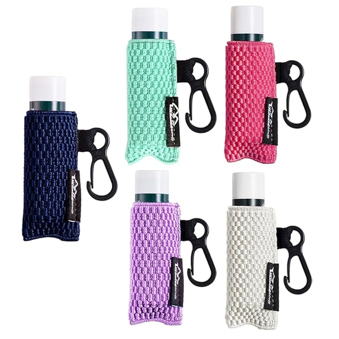 WKieason Lip Balm Sleeves Holder Keychain 5pcs Clip on Chapstick Keychain Holder Pouch Tight-Knit Elastic Lipstick Key Chain Holder-VivaGrace Women