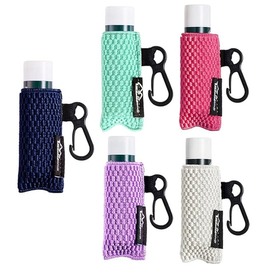 WKieason Lip Balm Sleeves Holder Keychain 5pcs Clip on Chapstick Keychain Holder Pouch Tight-Knit Elastic Lipstick Key Chain Holder-VivaGrace Women