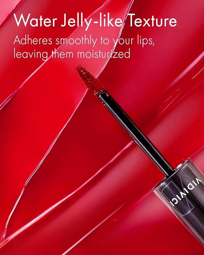 VIDIVICI Millennial Tint Glit - Transfer Proof Moisture Korean Lip Tint with Long-Lasting Color, Lightweight Water Jelly Texture, Hydrating & Smudge-Free Lip Stain, 0.13oz (04 FALLING BROWN)-VivaGrace Women