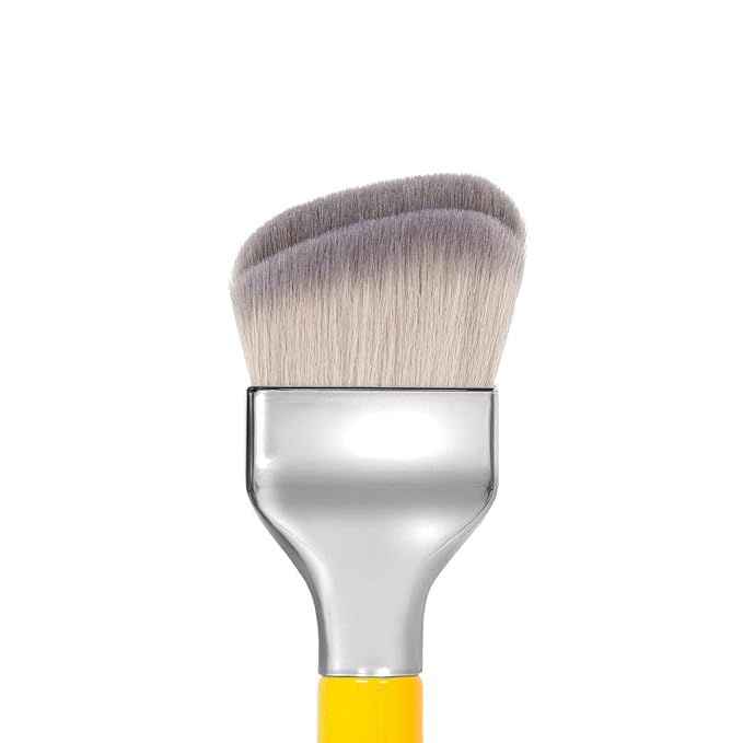 Bdellium Tools Professional Makeup Brush - Studio Series 971 Large Slanted Double Dome Blender - With Soft Synthetic Fibers, For Quick & Easy Application and Blending (Yellow, 1pc)-VivaGrace Women