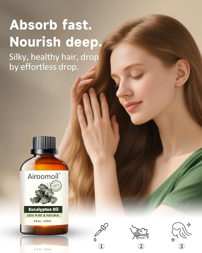 Pure Eucalyptus Essential Oil, 100% Pure Natural Eucalyptus Essential Oil, Premium Grade Essential Oils for Diffusers for Home, Skin, Care Massage, Soap Making, Aromatherapy, 4 Fl Oz | 120ml-VivaGrace Women