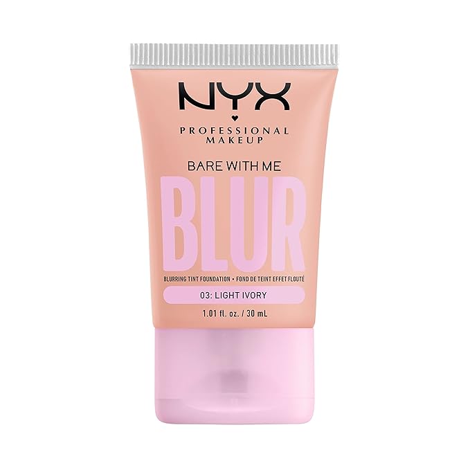 NYX PROFESSIONAL MAKEUP Bare With Me Blur Skin Tint Foundation Make Up with Matcha, Glycerin & Niacinamide - Light Ivory-VivaGrace Women