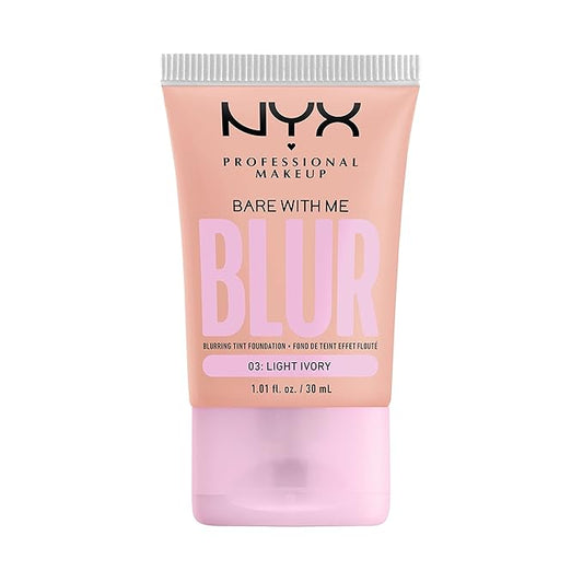 NYX PROFESSIONAL MAKEUP Bare With Me Blur Skin Tint Foundation Make Up with Matcha, Glycerin & Niacinamide - Light Ivory-VivaGrace Women