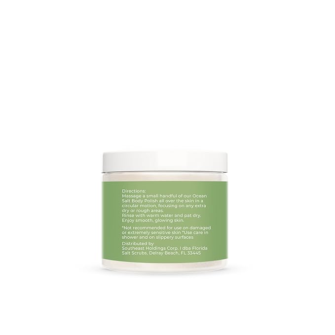 Sea Salt Body Scrub by Florida Suncare - Ocean Salt Body Polish Infused with Marine Algae - Exfoliating Face and Body Scrub - Facial Scrub Exfoliator to Tackle Acne (Key Lime, 3.3 oz)-VivaGrace Women