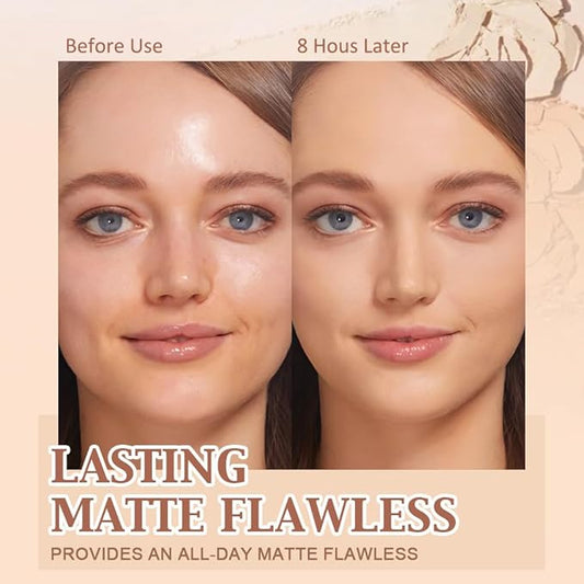 Oil Control Matte Perfection Face Pressed Powder,Matte Smooth Flawless Setting Powder Makeup,Polvo Compacto De Maquillaje,Waterproof Long Lasting, Cruelty Free, 0.35Oz(245 Radiant Honey, 1)-VivaGrace Women
