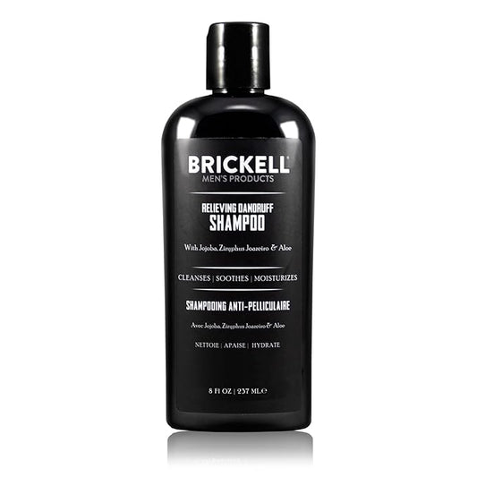 Brickell Men's Relieving Dandruff Shampoo For Men, Natural & Organic, Soothes and Eliminates Dandruff with Ziziphus Joazeiro, Aloe and Jojoba Oil (8 oz)-VivaGrace Women