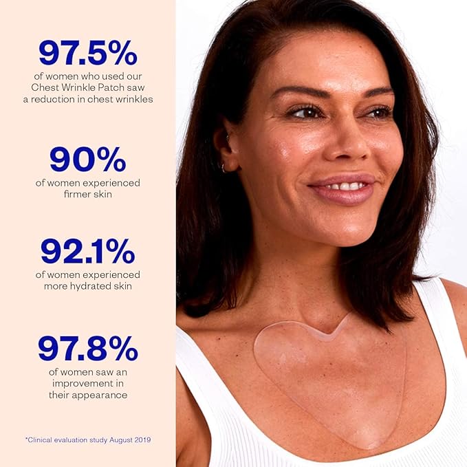 Wrinkles Schminkles Chest, Cleavage & Body Stretch Mark Wrinkle Patches | Reusable Hypoallergenic Pregnancy Safe Silicone Smoothing Pads to Prevent and Reduce Wrinkles & Stretch Marks | 2 Pack-VivaGrace Women