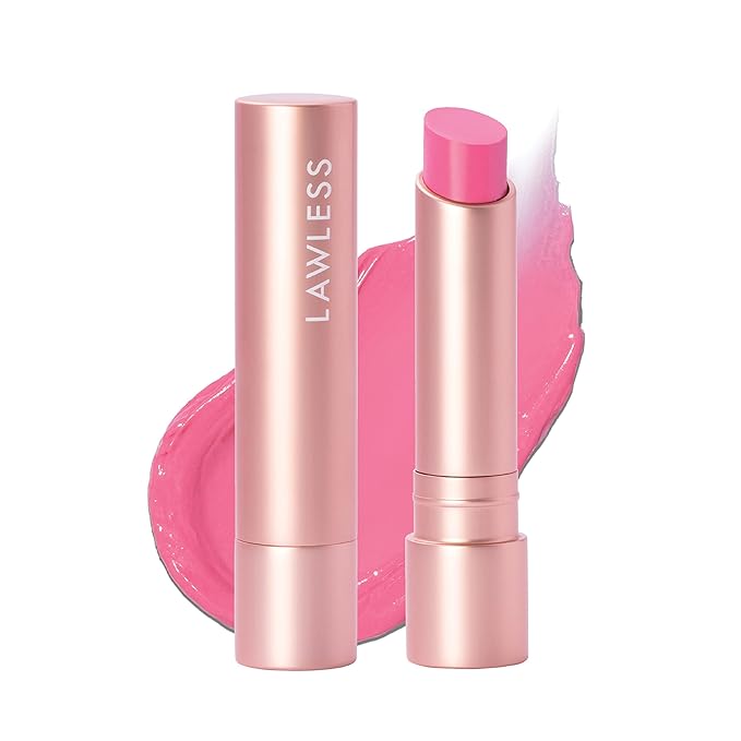 "LAWLESS Forget the Filler Lip Plumping Line-Smoothing Tinted Balm, Baby Doll, Pink, 0.09 Ounce"-VivaGrace Women