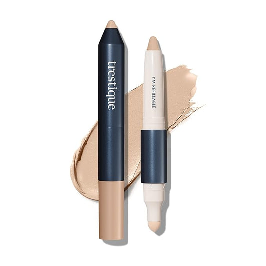 Trestique Concealer Crayon, Refillable Makeup Concealer With Built-In Blending Sponge, Sustainable Under Eye Concealer, Clean Beauty Concealer Makeup-VivaGrace Women