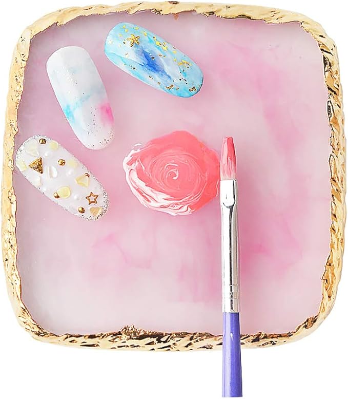 1 Pcs Resin Nail Art Palette Nail Art Cosmetic Mixing Palette Color Mixing Pigment Plate Polish Holder Drawing Color Palette-VivaGrace Women