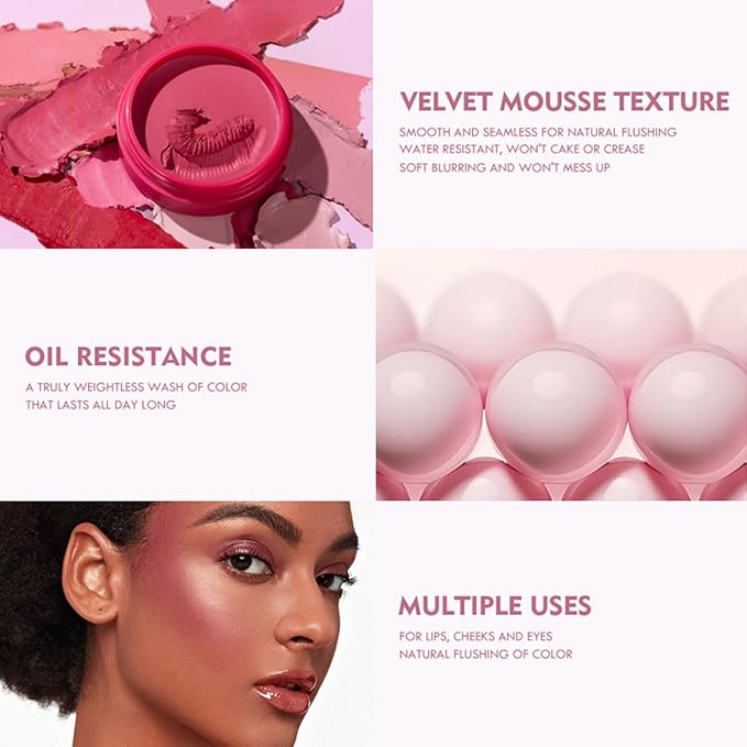 MAEPEOR Cream Blush 9 Color Smooth High-Pigmented Buildable Face Blush Long-Lasting Natural Look Face Blush for Cheeks (Color 03)-VivaGrace Women