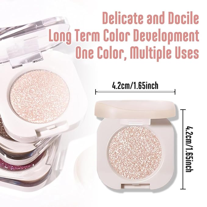 2Pcs Single Color Glitter Eyeshadow, Light Monochrome Pressed Glitter Matte Shimmer Eyeshadow, Talc-Free, Paraben-Free, Cruelty-Free, Lightweight Long-Lasting Single Eyeshadow Palette 10#+11#