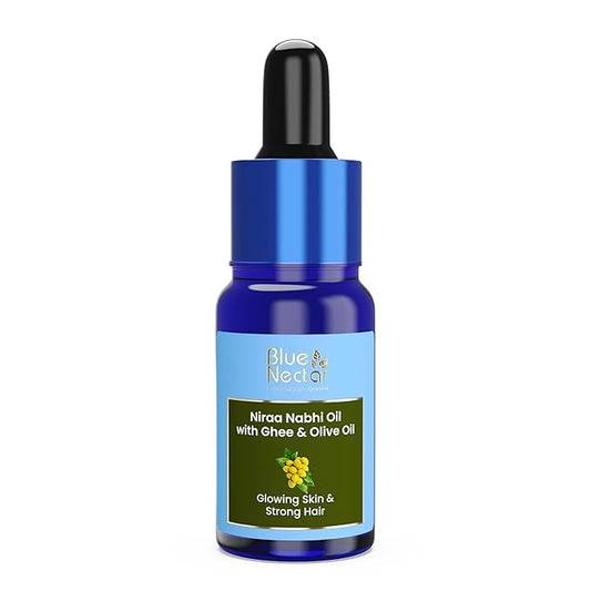 Blue Nectar Ayurveda Navel Oil with Ghee & Olive for Belly Oiling | Natural Belly Button (Nabhi) Oil for Radiant Skin & Deep Hydration (22 Herbs, 0.33Fl Oz)-VivaGrace Women