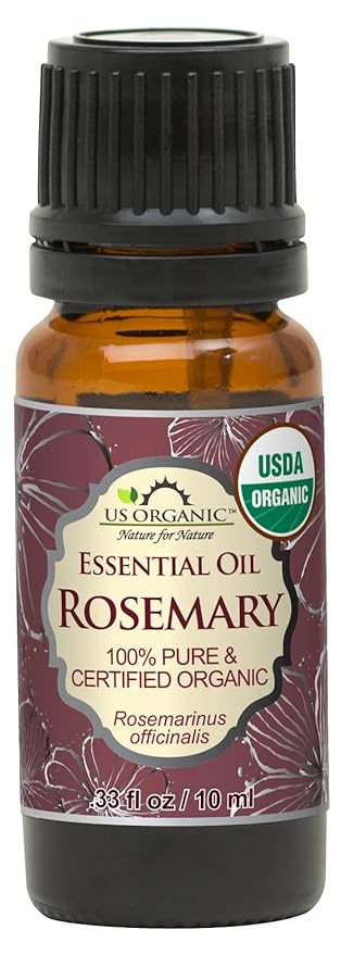 US Organic 100% Pure Rosemary Essential Oil, USDA Certified Organic 100% Pure, Steam Distilled, for Hair Growth, Scalp, Face, Skin, and Aromatherapy (Size Variations Available) (10 ml)-VivaGrace Women