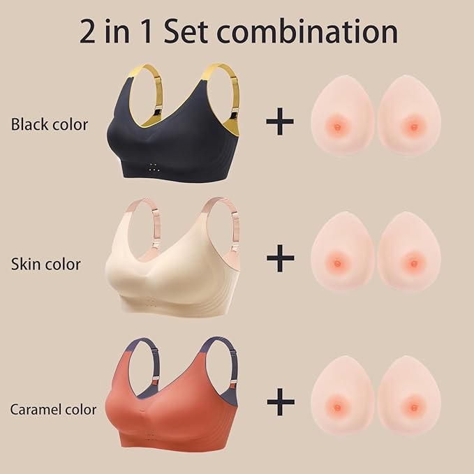 2 In 1 Silicone Breast Forms Pocket Bra Fake Boobs Fake breasts Silicone Breastplate-VivaGrace Women