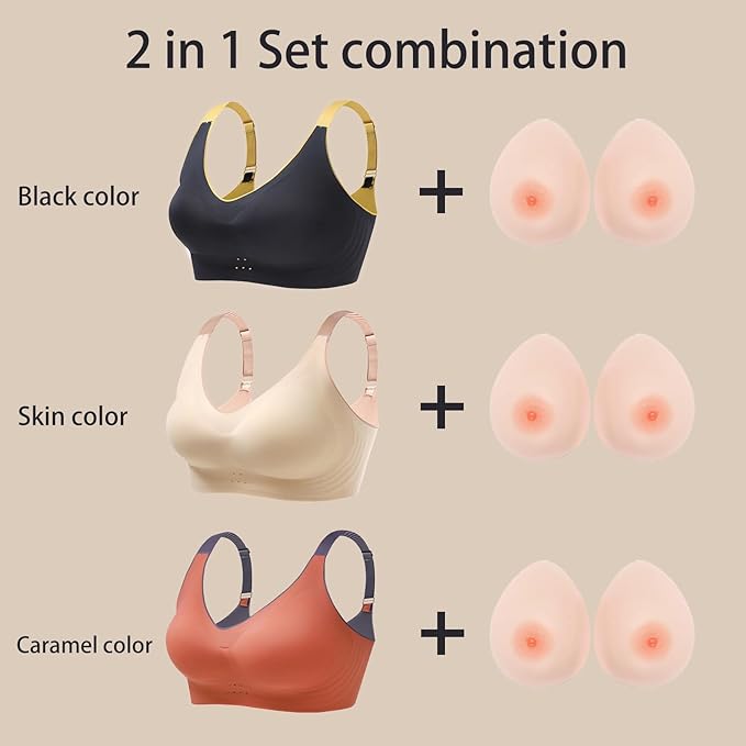2 In 1 Silicone Breast Forms Pocket Bra Fake Boobs Fake breasts Silicone Breastplate-VivaGrace Women