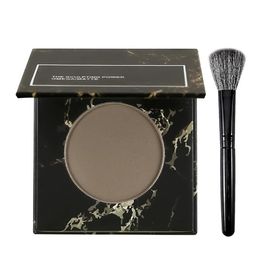 Gray Brown Contour Palette,Stereo Nose Side Shadow Matte Highlighting Shadow Finish Palette, Natural，Low Saturation Makeup Contour Face Palette-VivaGrace Women