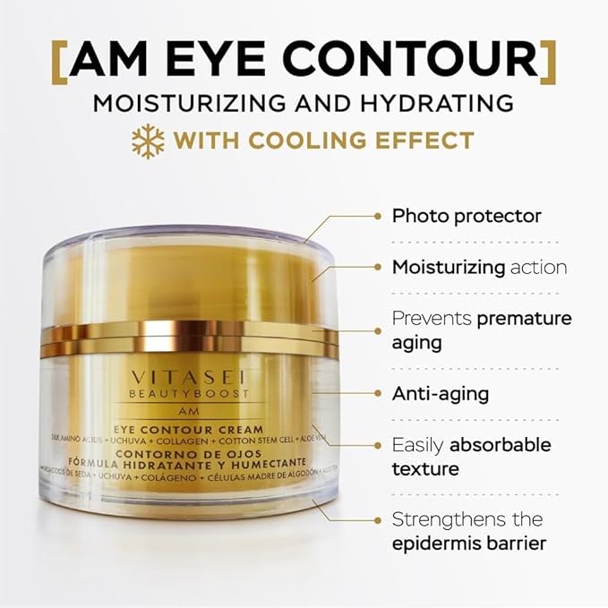 Moisturizing Eye Cream w/Aloe Vera, Collagen, Hyaluronic Acid, Cotton Stem Cells for Dark Circles, Puffiness & Bags - Under Eye Hydration Cream for Women & Men (1 Fl Oz)-VivaGrace Women