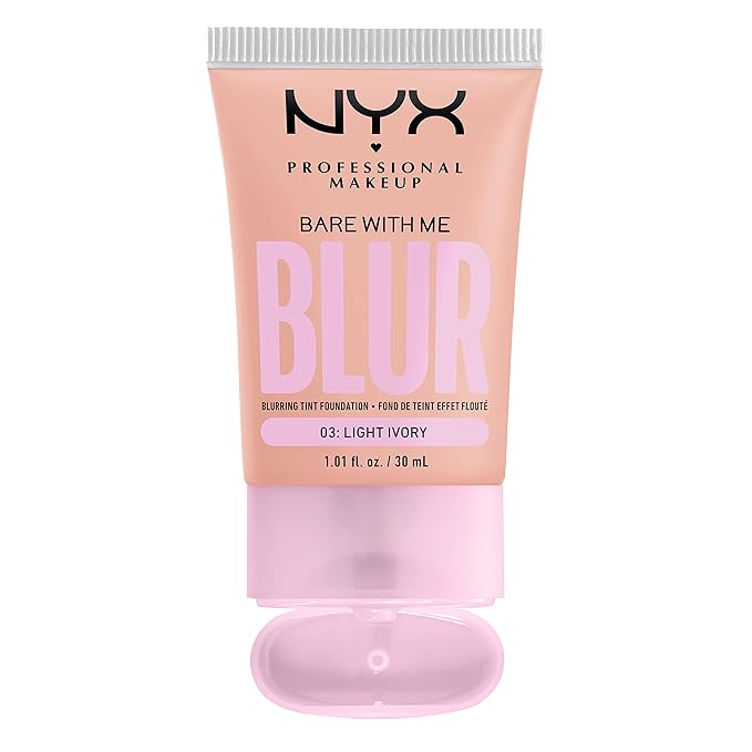 NYX PROFESSIONAL MAKEUP Bare With Me Blur Skin Tint Foundation Make Up with Matcha, Glycerin & Niacinamide - Light Ivory-VivaGrace Women