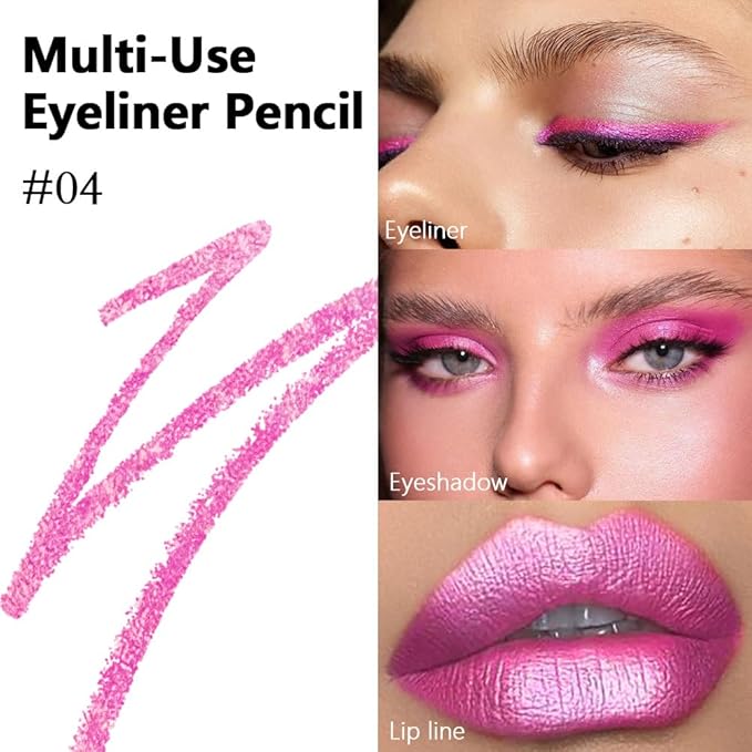 evpct Pearl Peach Red Gel Eyeliner Pencil for Women Waterline Waterproof Smudge Proof Eye Makeup Liners, Red Mascara Eye Liner Gel Liner Eyeliner with Sharpener delineador de ojos contra el agua 04