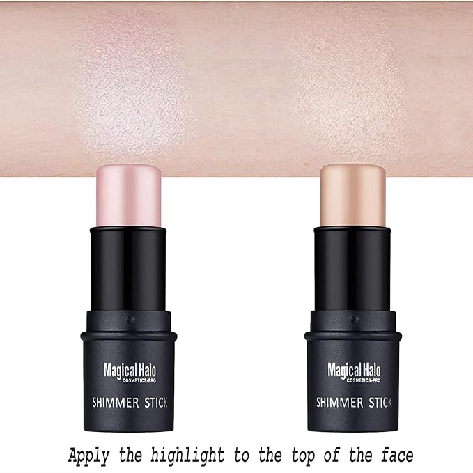 4 Pcs Cruelty-Free Waterproof Highlighter Makeup Sticks Shimmer Illuminator and Blush Stick Face Contour Cosmetics Set Easy To Use Blends Effortlessly-VivaGrace Women