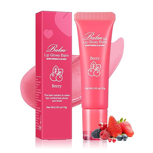 Lip Glowy Balm Moisturizing Lip Balm Plumping Lip Gloss Lip Sleeping Mask Lip Butter Balm Day Night Lip Care Glowy Lip Balm - Berry-VivaGrace Women