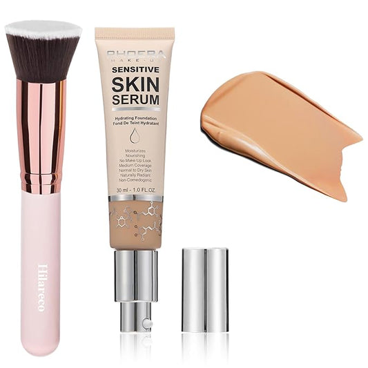 2024 New PHOERA Foundation Makeup for Mature Skin, Wrinkles Matte Natural Finish for a Flawless Complexion (N03 Buff Beige)-VivaGrace Women