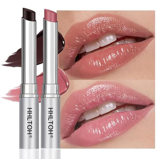 2PCS Honey Tinted Lips Balm Lipstick - Sheer Hydrating Lipstick for All Skin Tones - Moisturizing Lip Balm, Nourishing Lip Balm – Bálsamo Labial Hidratante con Color,Natural Cherry Black & Pink-VivaGrace Women