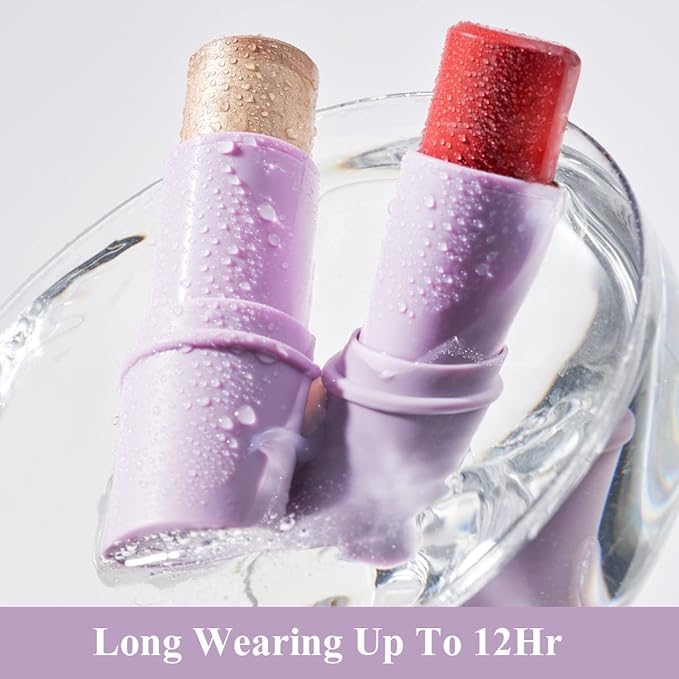 2Pcs Cream Blush Highlighter Makeup Stick Makeup Set for Girls and Women #T Cherry Blush-VivaGrace Women