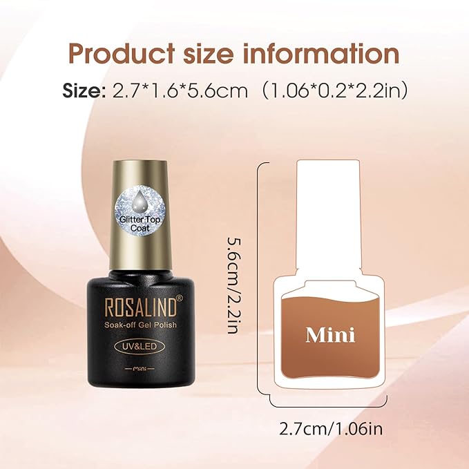 ROSALIND 8 PCS Nail Prep Dehydrator and Primer with Base Coat Top Coat, Glossy Glitter Matte Top Coat for Acrylic Gel Nail Polish Nail Art Supplies Gift-VivaGrace Women