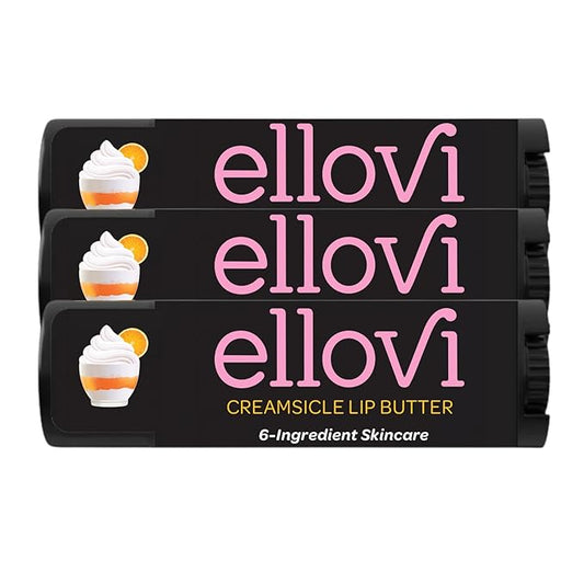 Natural Lip Butter Lip Balm - Creamsicle - Pure Enough to Eat - Made With Just 6 Vegan Ingredients - 100% Natural & Organic Moisturizing Lip Care for All Day Hydration (3-Pack)-VivaGrace Women