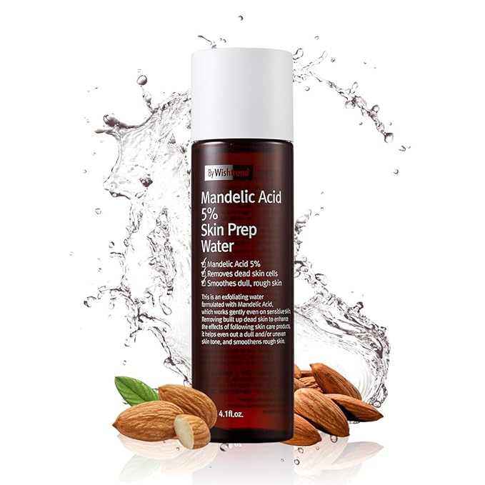 BY WISHTREND Mandelic Acid 5% Skin prep Water, Gentle Skin Renewal, Korean Exfoliator, Aha Bha Toner, for Sensitive Skin, Helping clogged pores, Glow up (4.1 Fl Oz (Pack of 1))-VivaGrace Women