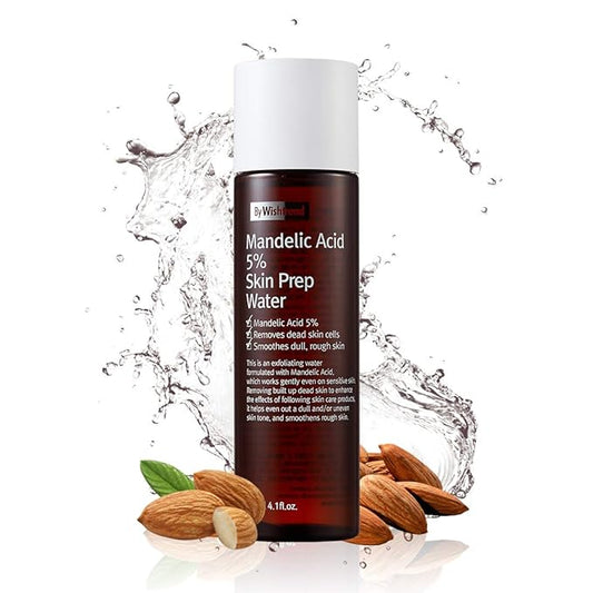 BY WISHTREND Mandelic Acid 5% Skin prep Water, Gentle Skin Renewal, Korean Exfoliator, Aha Bha Toner, for Sensitive Skin, Helping clogged pores, Glow up (4.1 Fl Oz (Pack of 1))-VivaGrace Women