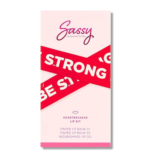 Sassy by Savannah Chrisley Breakup Collection Lip Kit - Contains 2 Balms and Oil to Enhance Your Pout - Nourishing Formulas for Everyday Wear - Luscious and Smoother Results - Heartbreaker - 3 pc-VivaGrace Women
