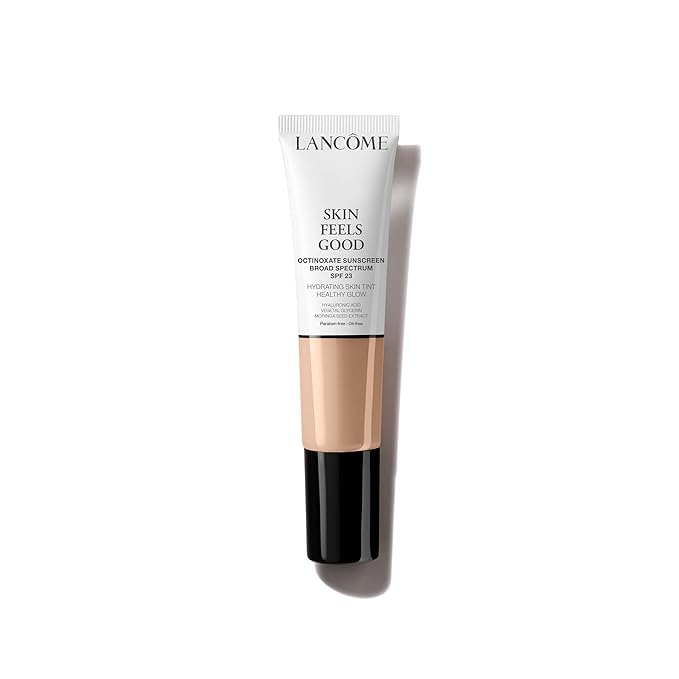 Lancôme Skin Feels Good Hydrating Tinted Moisturizer with SPF 23 - Oil-Free & Lightweight Foundation - Sheer Coverage with Healthy Glow Finish - 025W Soft Beige-VivaGrace Women