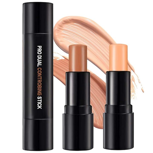 Double-End Contour Highlighter Stick Contour Stick, Face Highlighter, Contour Makeup Contouring Sticks Cream Concealer (3)-VivaGrace Women