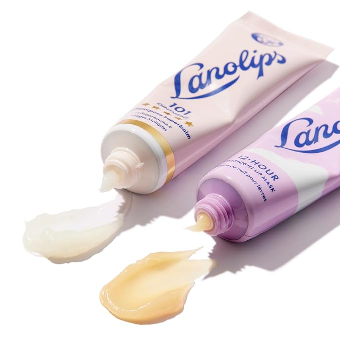 Lanolips 101 Lanolin Lip Balm & Overnight Lip Mask Duo - Heroes Kit for Complete Day to Night Care - Deeply Hydrating Moisturizer Set with Pure Lanolin Oil (2 Count)-VivaGrace Women
