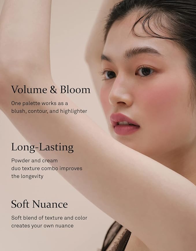 hince True Dimension Layering Cheek - Cream & Pressed Powder 2 Different Shades & Textures - Silky Seamless Long Lasting Blush Makeup - Muted Beige & Elegant Rose Beige (1, REFINEMENT, L004)-VivaGrace Women